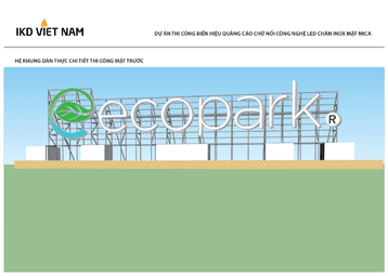 Sản xuất thi công bộ chữ trên nóc tòa nhà