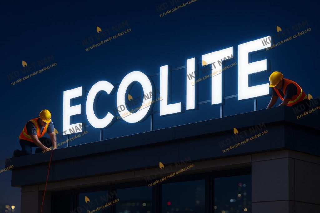 Quy trình thiết kế sản xuất bộ chữ tòa nhà chất liệu inox